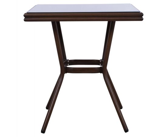 ΤΡΑΠΕΖΙ ΑΛΟΥΜΙΝΙΟΥ HARLOW 70X70X76  BAMBOO LOOK HM5568.03 ΚΑΦΕ ΜΕ ΓΥΑΛΙ - ΤΡΑΠΕΖΙΑ ΕΞ. ΧΩΡΟΥ στο Milonadakis.gr