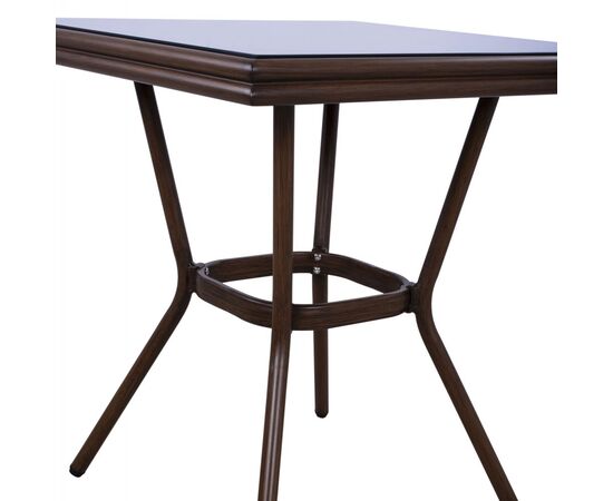ΤΡΑΠΕΖΙ ΑΛΟΥΜΙΝΙΟΥ HARLOW 70X70X76  BAMBOO LOOK HM5568.03 ΚΑΦΕ ΜΕ ΓΥΑΛΙ - ΤΡΑΠΕΖΙΑ ΕΞ. ΧΩΡΟΥ στο Milonadakis.gr