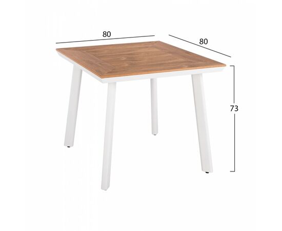 ΤΡΑΠΕΖΙ ΑΛΟΥΜΙΝΙΟΥ TABER ΛΕΥΚΟ ΜΕ ΕΠΙΦΑΝΕΙΑ POLYWOOD HM5563.01 80x80x73Υ ΕΚ. - ΤΡΑΠΕΖΙΑ ΕΞ. ΧΩΡΟΥ στο Milonadakis.gr
