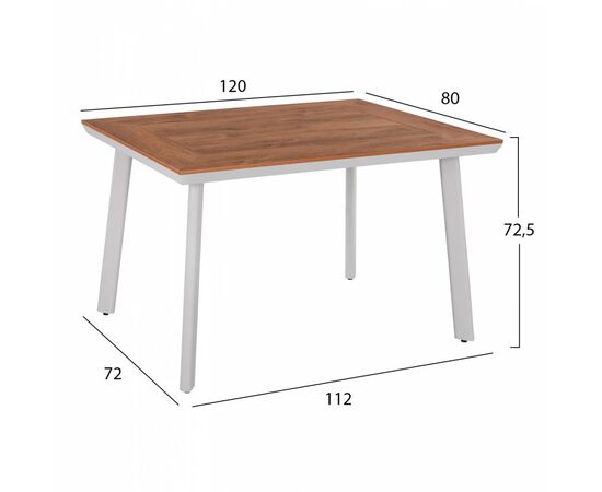 ΤΡΑΠΕΖΙ ΑΛΟΥΜΙΝΙΟΥ TABER ΜΕ POLYWOOD ΛΕΥΚΟ 120x80x72,5Υ εκ. HM5562.01 - ΤΡΑΠΕΖΙΑ ΕΞ. ΧΩΡΟΥ στο Milonadakis.gr