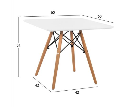 ΤΡΑΠΕΖΙ MINIMAL KID 60X60X51Yεκ. ΛΕΥΚΟ HM8452.01 - ΠΑΙΔΙΚΟ ΔΩΜΑΤΙΟ στο Milonadakis.gr