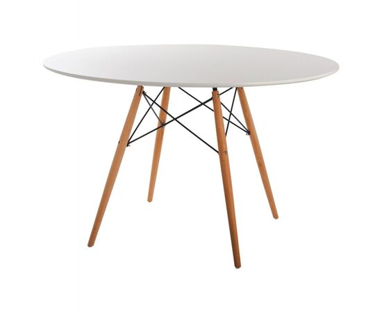 ΤΡΑΠΕΖΙ MINIMAL ΣΤΡΟΓΓΥΛΟ HM8454.01 MDF ΣΕ ΛΕΥΚΟ-ΠΟΔΙΑ ΟΞΙΑΣ ΣΕ ΦΥΣΙΚΟ Φ120Χ75Υεκ. - ΤΡΑΠΕΖΙΑ ΚΟΥΖΙΝΑΣ στο Milonadakis.gr