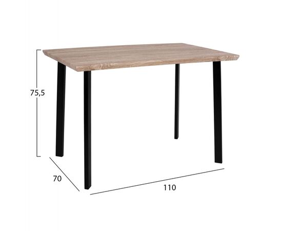 ΤΡΑΠΕΖΙ ΤΡΑΠΕΖΑΡΙΑΣ PALANI 110X70 SONAMA ΜΕ ΜΑΥΡΑ ΠΟΔΙΑ HM8333 - ΤΡΑΠΕΖΙΑ ΚΟΥΖΙΝΑΣ στο Milonadakis.gr
