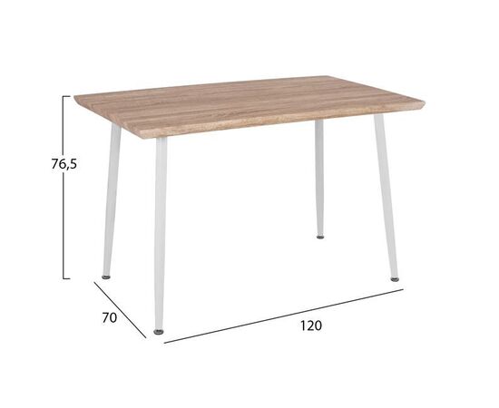 ΤΡΑΠΕΖΙ ΤΡΑΠΕΖΑΡΙΑΣ PALOMA HM8334.02, 120X70X76,5- SONOMA, ΛΕΥΚΑ ΠΟΔΙΑ - ΤΡΑΠΕΖΙΑ ΚΟΥΖΙΝΑΣ στο Milonadakis.gr