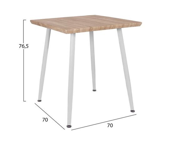 ΤΡΑΠΕΖΙ ΤΡΑΠΕΖΑΡΙΑΣ PALOMA HM8335.02, 70Χ70X76,5, SONOMA, ΛΕΥΚΑ ΠΟΔΙΑ - ΤΡΑΠΕΖΙΑ ΚΟΥΖΙΝΑΣ στο Milonadakis.gr