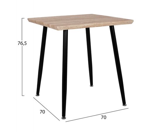 ΤΡΑΠΕΖΙ ΤΡΑΠΕΖΑΡΙΑΣ PALOMA HM8335.01, 70Χ70X76.5, SONOMA, ΜΑΥΡΑ ΠΟΔΙΑ - ΤΡΑΠΕΖΙΑ ΚΟΥΖΙΝΑΣ στο Milonadakis.gr