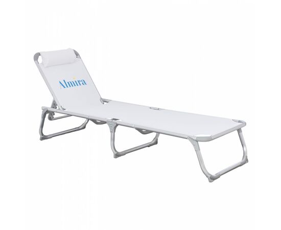 ΞΑΠΛΩΣΤΡΑ ΠΑΡΑΛΙΑΣ ALMIRA HM5054.03 ΒΑΡΕΩΣ ΤΥΠΟΥ ΛΕΥΚΗ ΑΛΟΥΜΙΝΙΟΥ 188x58x31-81 cm. - ΞΑΠΛΩΣΤΡΕΣ στο Milonadakis.gr