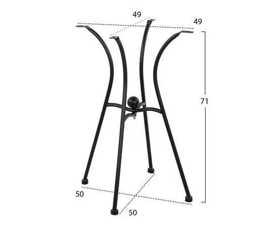 ΒΑΣΗ ΜΕΤΑΛΛΙΚΗ HM466 4NYXH ΣΕ ΜΑΥΡΟ ΧΡΩΜΑ 50x50 cm. - ΒΑΣΕΙΣ ΤΡΑΠΕΖΙΩΝ στο Milonadakis.gr