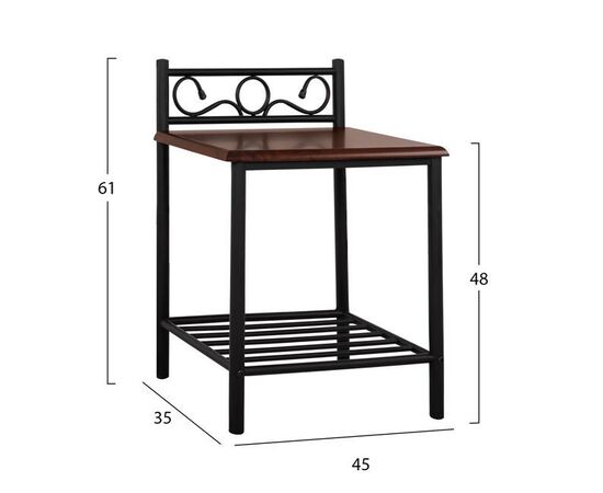 ΚΟΜΟΔΙΝΟ SUZIE HM388 ΑΠΟ ΜΕΤΑΛΛΟ ΚΑΙ ΞΥΛΟ 45x35x48-61 εκ. - ΚΟΜΟΔΙΝΑ στο Milonadakis.gr