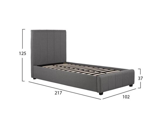 ΚΡΕΒΑΤΙ MONDY 90x200 εκ. ΜΕ ΥΦΑΣΜΑ DARK GREY HM586.05 - ΚΡΕΒΑΤΙΑ στο Milonadakis.gr