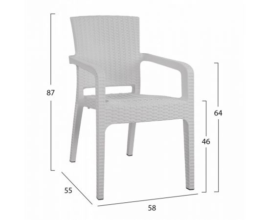 ΠΟΛΥΘΡΟΝΑ ΠΟΛΥΠΡΟΠΥΛΕΝΙΟΥ RATTAN HM5590.04 ΧΡΩΜΑ ΛΕΥΚΟ 58x55x87 cm. - ΚΑΡΕΚΛΕΣ - ΠΟΛΥΘΡΟΝΕΣ στο Milonadakis.gr