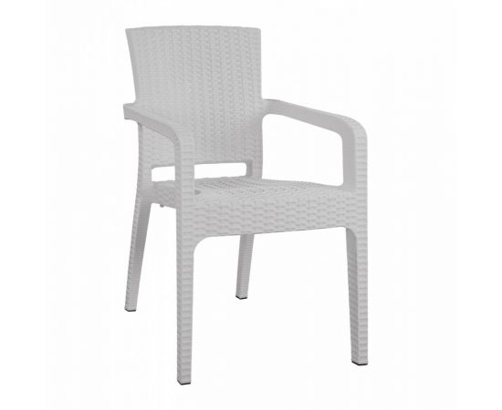 ΠΟΛΥΘΡΟΝΑ ΠΟΛΥΠΡΟΠΥΛΕΝΙΟΥ RATTAN HM5590.04 ΧΡΩΜΑ ΛΕΥΚΟ 58x55x87 cm. - ΚΑΡΕΚΛΕΣ - ΠΟΛΥΘΡΟΝΕΣ στο Milonadakis.gr