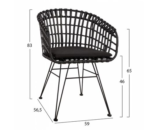 ΠΟΛΥΘΡΟΝΑ ΤΥΠΟΥ ΦΩΛΙΑ ΜΕΤΑΛΛΙΚΗ ALLEGRA HM5456.02 ΜΕ WICKER ΜΑΥΡΟ 59Χ56,5Χ83Υ εκ. - ΚΑΡΕΚΛΕΣ - ΠΟΛΥΘΡΟΝΕΣ στο Milonadakis.gr