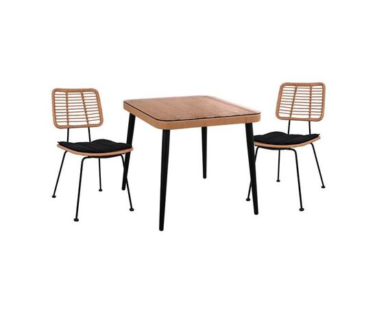 ΣΕΤ 3ΤΜΧ ALLEGRA WICKER ΜΕ ΤΡΑΠΕΖΙ 80X80Χ78Υ ΜΠΕΖ & ΜΑΥΡΟ ΧΡΩΜΑ HM10485 - ΣΕΤ ΤΡΑΠΕΖΑΡΙΕΣ στο Milonadakis.gr