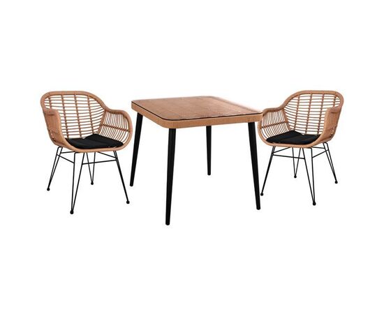 ΣΕΤ 3ΤΜΧ ALLEGRA WICKER ΜΕ ΤΡΑΠΕΖΙ 80X80Χ78Υ ΜΠΕΖ & ΜΑΥΡΟ ΧΡΩΜΑ HM10483 - ΣΕΤ ΤΡΑΠΕΖΑΡΙΕΣ στο Milonadakis.gr