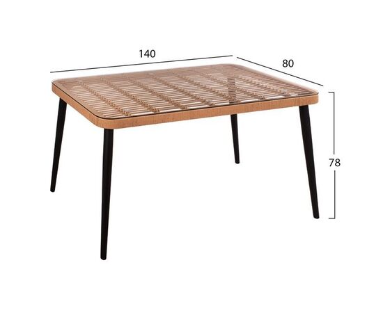 ΣΕΤ 5ΤΜΧ ALLEGRA WICKER ΜΕ ΤΡΑΠΕΖΙ 140X80Χ78Υ ΜΠΕΖ & ΜΑΥΡΟ ΧΡΩΜΑ HM10492 - ΣΕΤ ΤΡΑΠΕΖΑΡΙΕΣ στο Milonadakis.gr