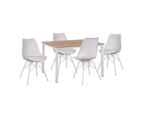 ΣΕΤ 5ΤΜΧ ΤΡΑΠΕΖΙ SONAMA 110x70x76 cm & ΚΑΡΕΚΛΕΣ VEGAS ΧΡΩΜΑ ΛΕΥΚΟ ΜΕΤΑΛΛΙΚΑ ΠΟΔΙΑ HM11013 - ΤΡΑΠΕΖΑΡΙΕΣ στο Milonadakis.gr