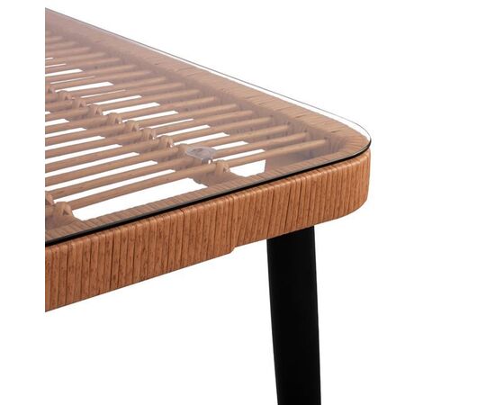 ΤΡΑΠΕΖΙ ΜΕΤΑΛΛΙΚΟ ALLEGRA HM5538 ΜΕ WICKER ΣΕ ΜΠΕΖ ΑΠΟΧΡΩΣΗ & ΓΥΑΛΙ 160X90X78 εκ. - ΤΡΑΠΕΖΙΑ ΕΞ. ΧΩΡΟΥ στο Milonadakis.gr