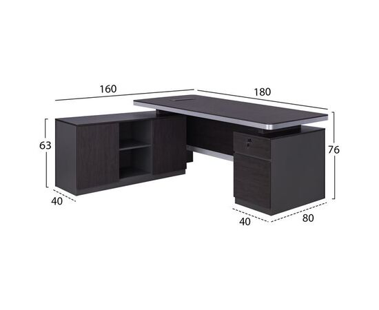 ΕΠΑΓΓΕΛΜΑΤΙΚΟ ΓΡΑΦΕΙΟ ΑΡΙΣΤΕΡΗ ΓΩΝΙΑ HM2092L ROSEWOOD 180X160X76Y εκ. - ΓΡΑΦΕΙΑ στο Milonadakis.gr