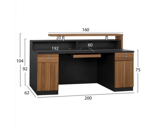 ΕΠΑΓΓΕΛΜΑΤΙΚΟ ΓΡΑΦΕΙΟ ΥΠΟΔΟΧΗΣ SUPREME 200Χ62Χ104 HM2362 - ΓΡΑΦΕΙΑ στο Milonadakis.gr