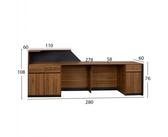ΕΠΑΓΓΕΛΜΑΤΙΚΟ ΓΡΑΦΕΙΟ ΥΠΟΔΟΧΗΣ SUPREME HM2352 280x60x108Υ εκ. - ΓΡΑΦΕΙΑ στο Milonadakis.gr