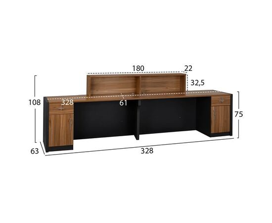 ΕΠΑΓΓΕΛΜΑΤΙΚΟ ΓΡΑΦΕΙΟ ΥΠΟΔΟΧΗΣ SUPREME 328X63X108 HM2359 - ΓΡΑΦΕΙΑ στο Milonadakis.gr