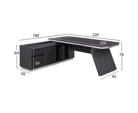 ΓΡΑΦΕΙΟ ΕΠΑΓΓΕΛΜΑΤΙΚΟ ΑΡΙΣΤΕΡΗ ΓΩΝΙΑ ROSEWOOD HM2084L 220X180X76Υεκ. - ΓΡΑΦΕΙΑ στο Milonadakis.gr