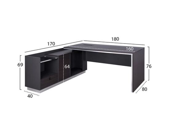 ΓΡΑΦΕΙΟ ΕΠΑΓΓΕΛΜΑΤΙΚΟ ΑΡΙΣΤΕΡΗ ΓΩΝΙΑ ROSEWOOD HM2086L 180X170X76Υ εκ. - ΓΡΑΦΕΙΑ στο Milonadakis.gr