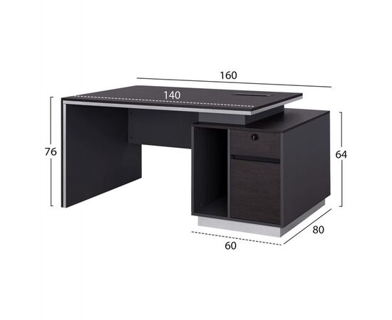ΓΡΑΦΕΙΟ ΕΠΑΓΓΕΛΜΑΤΙΚΟ ΜΕ ΔΕΞΙΟ ΝΤΟΥΛΑΠΙ ROSEWOOD HM2087R 160X80X76Υ εκ. - ΓΡΑΦΕΙΑ στο Milonadakis.gr