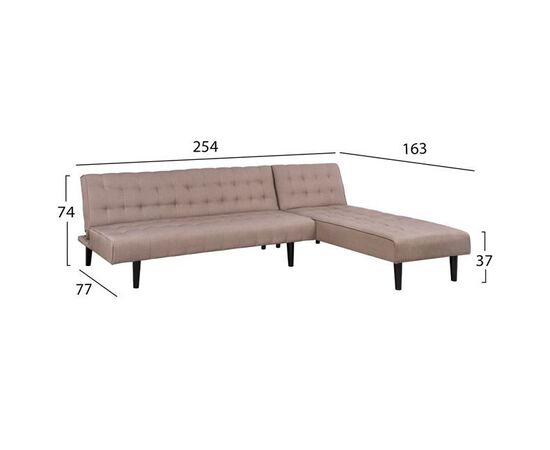 ΚΑΝΑΠΕΣ ΚΡΕΒΑΤΙ ΓΩΝΙΑ ΑΝΑΣΤΡΕΨΙΜΗ ZELDA HM3154.02 ΜΕ ΜΠΕΖ ΥΦΑΣΜΑ 254X163X74Y εκ. - ΚΑΝΑΠΕΔΕΣ-ΣΑΛΟΝΙΑ στο Milonadakis.gr