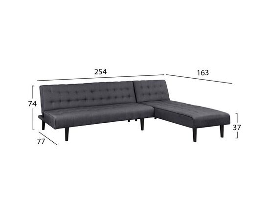 ΚΑΝΑΠΕΣ ΚΡΕΒΑΤΙ ΓΩΝΙΑ ΑΝΑΣΤΡΕΨΙΜΗ ZELDA HM3154.01 ΜΕ ΓΚΡΙ ΥΦΑΣΜΑ 254X163X74Y εκ. - ΚΑΝΑΠΕΔΕΣ-ΣΑΛΟΝΙΑ στο Milonadakis.gr
