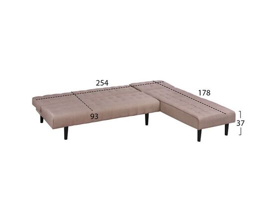 ΚΑΝΑΠΕΣ ΚΡΕΒΑΤΙ ΓΩΝΙΑ ΑΝΑΣΤΡΕΨΙΜΗ ZELDA HM3154.02 ΜΕ ΜΠΕΖ ΥΦΑΣΜΑ 254X163X74Y εκ. - ΚΑΝΑΠΕΔΕΣ-ΣΑΛΟΝΙΑ στο Milonadakis.gr