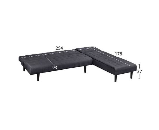 ΚΑΝΑΠΕΣ ΚΡΕΒΑΤΙ ΓΩΝΙΑ ΑΝΑΣΤΡΕΨΙΜΗ ZELDA HM3154.01 ΜΕ ΓΚΡΙ ΥΦΑΣΜΑ 254X163X74Y εκ. - ΚΑΝΑΠΕΔΕΣ-ΣΑΛΟΝΙΑ στο Milonadakis.gr