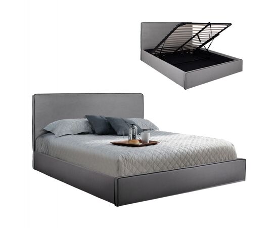 ΚΡΕΒΑΤΙ ALLIE HM584.01 160x200 εκ. ΜΕ ΑΠΟΘΗΚΕΥΤΙΚΟ ΧΩΡΟ ΓΚΡΙ ΥΦΑΣΜΑ - ΚΡΕΒΑΤΙΑ στο Milonadakis.gr