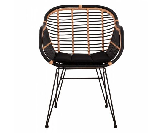 ΠΟΛΥΘΡΟΝΑ ΜΕ ΜΑΞΙΛΑΡΙ ΜΕΤΑΛΛΙΚΗ ALLEGRA HM5663 ΜΕ WICKER ΜΠΕΖ & ΜΑΥΡΟ ΧΡΩΜΑ  58x60x82Υ εκ. - ΚΑΡΕΚΛΕΣ - ΠΟΛΥΘΡΟΝΕΣ στο Milonadakis.gr