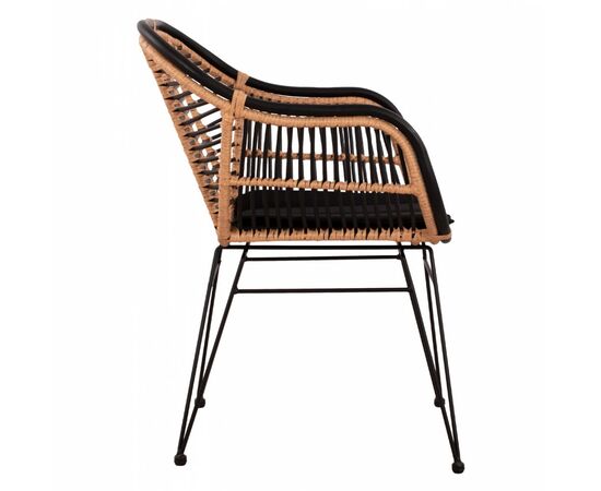 ΠΟΛΥΘΡΟΝΑ ΜΕ ΜΑΞΙΛΑΡΙ ΜΕΤΑΛΛΙΚΗ ALLEGRA HM5663 ΜΕ WICKER ΜΠΕΖ & ΜΑΥΡΟ ΧΡΩΜΑ  58x60x82Υ εκ. - ΚΑΡΕΚΛΕΣ - ΠΟΛΥΘΡΟΝΕΣ στο Milonadakis.gr