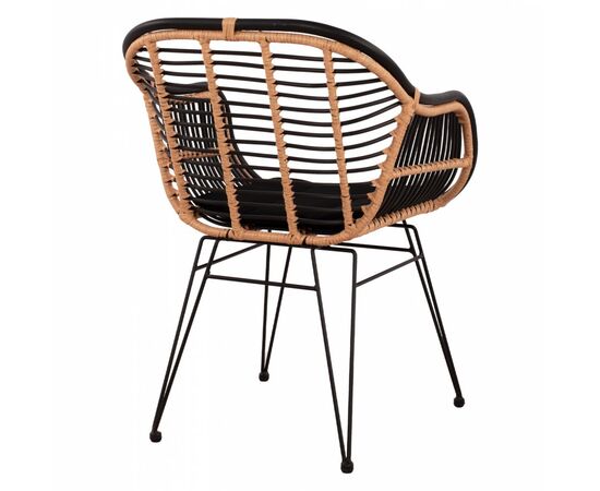 ΠΟΛΥΘΡΟΝΑ ΜΕ ΜΑΞΙΛΑΡΙ ΜΕΤΑΛΛΙΚΗ ALLEGRA HM5663 ΜΕ WICKER ΜΠΕΖ & ΜΑΥΡΟ ΧΡΩΜΑ  58x60x82Υ εκ. - ΚΑΡΕΚΛΕΣ - ΠΟΛΥΘΡΟΝΕΣ στο Milonadakis.gr