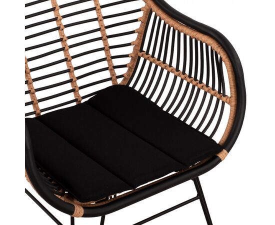 ΠΟΛΥΘΡΟΝΑ ΜΕ ΜΑΞΙΛΑΡΙ ΜΕΤΑΛΛΙΚΗ ALLEGRA HM5663 ΜΕ WICKER ΜΠΕΖ & ΜΑΥΡΟ ΧΡΩΜΑ  58x60x82Υ εκ. - ΚΑΡΕΚΛΕΣ - ΠΟΛΥΘΡΟΝΕΣ στο Milonadakis.gr