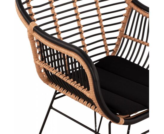 ΠΟΛΥΘΡΟΝΑ ΜΕ ΜΑΞΙΛΑΡΙ ΜΕΤΑΛΛΙΚΗ ALLEGRA HM5663 ΜΕ WICKER ΜΠΕΖ & ΜΑΥΡΟ ΧΡΩΜΑ  58x60x82Υ εκ. - ΚΑΡΕΚΛΕΣ - ΠΟΛΥΘΡΟΝΕΣ στο Milonadakis.gr