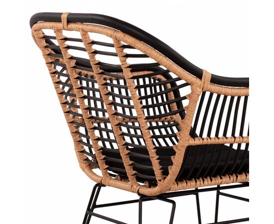 ΠΟΛΥΘΡΟΝΑ ΜΕ ΜΑΞΙΛΑΡΙ ΜΕΤΑΛΛΙΚΗ ALLEGRA HM5663 ΜΕ WICKER ΜΠΕΖ & ΜΑΥΡΟ ΧΡΩΜΑ  58x60x82Υ εκ. - ΚΑΡΕΚΛΕΣ - ΠΟΛΥΘΡΟΝΕΣ στο Milonadakis.gr
