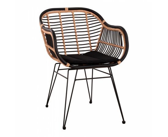 ΠΟΛΥΘΡΟΝΑ ΜΕ ΜΑΞΙΛΑΡΙ ΜΕΤΑΛΛΙΚΗ ALLEGRA HM5663 ΜΕ WICKER ΜΠΕΖ & ΜΑΥΡΟ ΧΡΩΜΑ  58x60x82Υ εκ. - ΚΑΡΕΚΛΕΣ - ΠΟΛΥΘΡΟΝΕΣ στο Milonadakis.gr