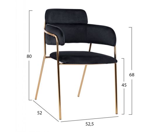 ΠΟΛΥΘΡΟΝΑΚΙ KELSO HM8521.04 ΒΕΛΟΥΔΟ ΜΑΥΡΟ & ΕΠΙΧΡΥΣΟ ΠΟΔΙ 52,5x52x80Υ εκ. - ΚΑΡΕΚΛΕΣ - ΠΟΛΥΘΡΟΝΕΣ ΕΣ. στο Milonadakis.gr
