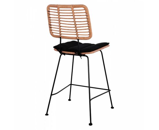 ΣΚΑΜΠΟ ΜΕΣΑΙΟΥ ΥΨΟΥΣ ALLEGRA HM5644 ΜΕΤΑΛΛΙΚΟ ΜΕ WICKER ΣΕ ΜΠΕΖ ΑΠΟΧΡΩΣΗ 55x56x107 εκ. - ΣΚΑΜΠΩ στο Milonadakis.gr