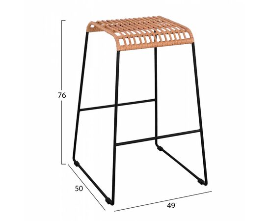 ΣΚΑΜΠΟ ΜΕΤΑΛΛΙΚΟ ALLEGRA HM5641 ΜΕ WICKER ΣΕ ΜΠΕΖ ΑΠΟΧΡΩΣΗ 49x50x76 εκ. - ΣΚΑΜΠΩ στο Milonadakis.gr