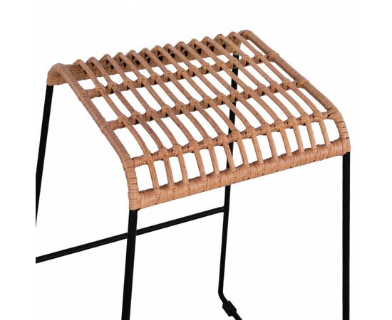 ΣΚΑΜΠΟ ΜΕΤΑΛΛΙΚΟ ALLEGRA HM5641 ΜΕ WICKER ΣΕ ΜΠΕΖ ΑΠΟΧΡΩΣΗ 49x50x76 εκ. - ΣΚΑΜΠΩ στο Milonadakis.gr