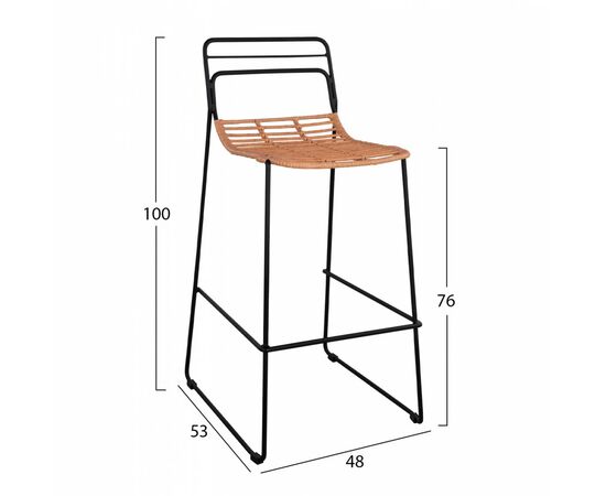 ΣΚΑΜΠΟ ΜΕΤΑΛΛΙΚΟ ALLEGRA HM5642 ΜΕ WICKER ΣΕ ΜΠΕΖ ΑΠΟΧΡΩΣΗ 48x53x100 εκ. - ΣΚΑΜΠΩ στο Milonadakis.gr