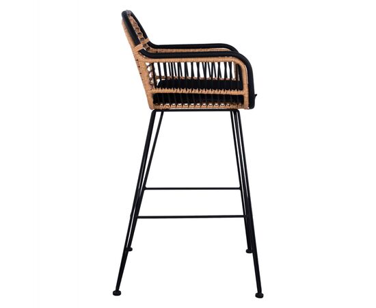 ΣΚΑΜΠΟ ΜΕΤΑΛΛΙΚΟ ALLEGRA HM5690 ΜΕ WICKER ΜΑΥΡΟ-ΜΠΕΖ 55x60x109Υ εκ. - ΣΚΑΜΠΩ στο Milonadakis.gr