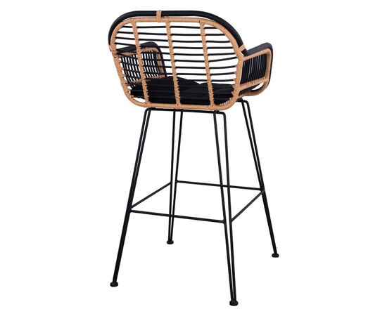 ΣΚΑΜΠΟ ΜΕΤΑΛΛΙΚΟ ALLEGRA HM5690 ΜΕ WICKER ΜΑΥΡΟ-ΜΠΕΖ 55x60x109Υ εκ. - ΣΚΑΜΠΩ στο Milonadakis.gr