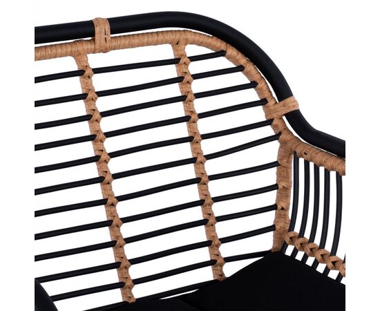 ΣΚΑΜΠΟ ΜΕΤΑΛΛΙΚΟ ALLEGRA HM5690 ΜΕ WICKER ΜΑΥΡΟ-ΜΠΕΖ 55x60x109Υ εκ. - ΣΚΑΜΠΩ στο Milonadakis.gr