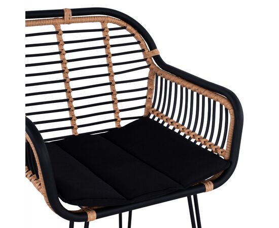 ΣΚΑΜΠΟ ΜΕΤΑΛΛΙΚΟ ALLEGRA HM5690 ΜΕ WICKER ΜΑΥΡΟ-ΜΠΕΖ 55x60x109Υ εκ. - ΣΚΑΜΠΩ στο Milonadakis.gr